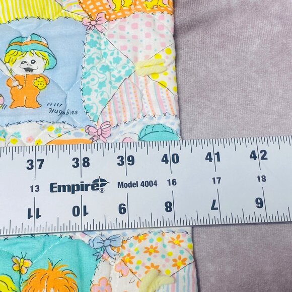 Vintage Huggables Baby Blanket Pastel Patchwork Design Cotton - Picture 10 of 10